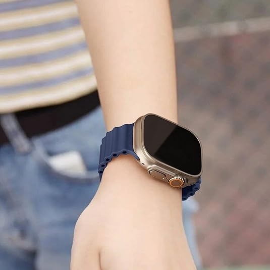 Mugust Apple Watch Ultra 2.Nesil Yumuak Kay (49mm)-Navy Blue 