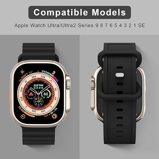 Mugust Apple Watch Ultra 2.Nesil Yumuak Kay (49mm)-Black