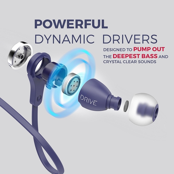 MuveAcoustics Drive Kablolu Kulak İçi Kulaklık-Flagship blue