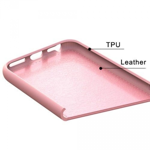Mybat Apple iPhone 8 Stand Deri Czdan Klf-Pink
