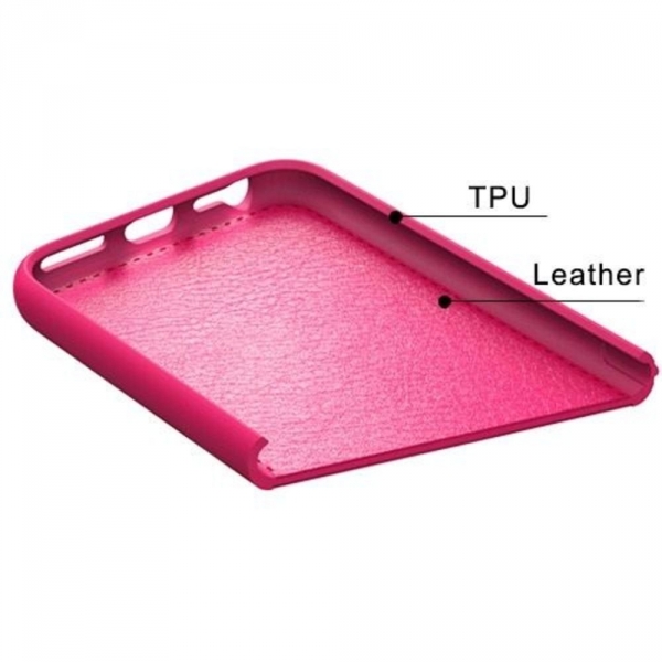 Mybat Apple iPhone 8 Stand Deri Czdan Klf-Hot Pink