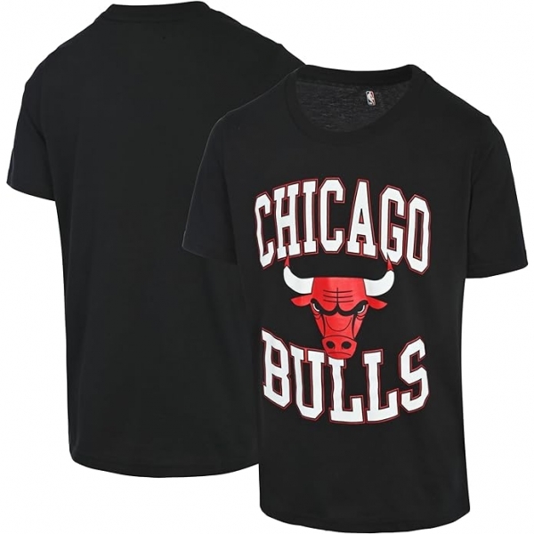 NBA Chicago Bulls Lisansl Tirt (Siyah)