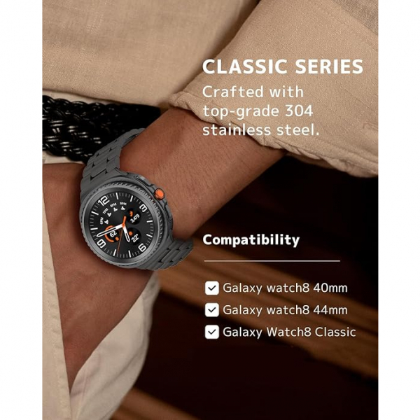 NINKI Galaxy Watch 8 40mm elik Kay -Black 