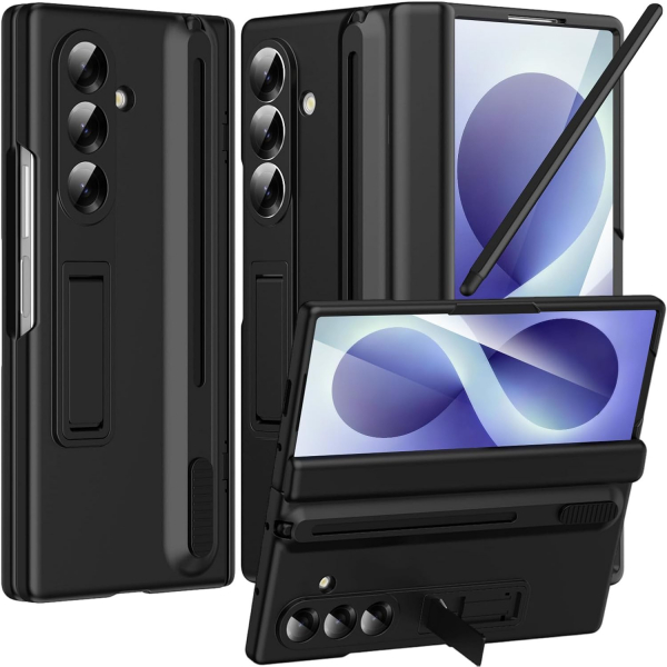 NINKI Galaxy Z Fold 8 Standl� Kalem B�lmeli K�l�f-Black