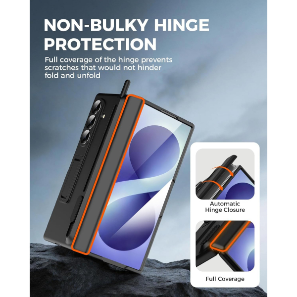 NINKI Galaxy Z Fold 8 Standl� Kalem B�lmeli K�l�f-Black