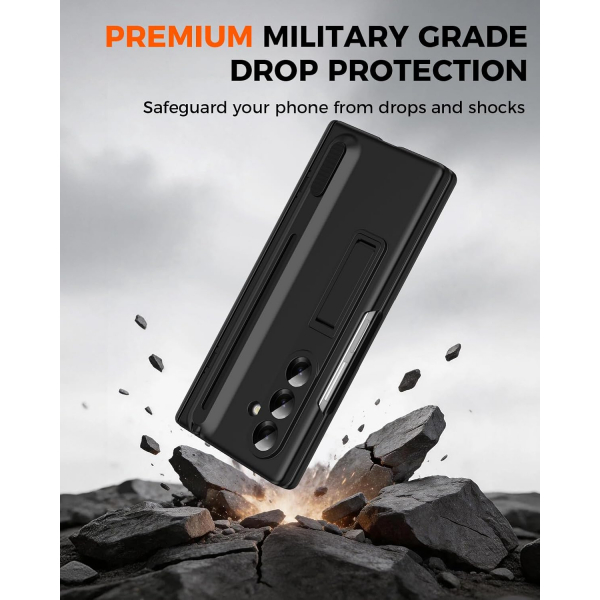 NINKI Galaxy Z Fold 8 Standl� Kalem B�lmeli K�l�f-Black