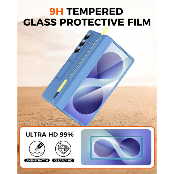 NINKI Galaxy Z Fold 8 Standl� Kalem B�lmeli K�l�f-Blue