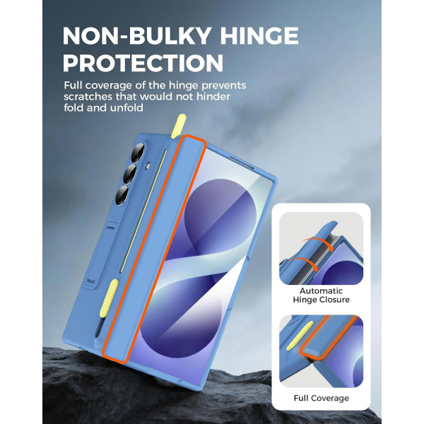 NINKI Galaxy Z Fold 8 Standl� Kalem B�lmeli K�l�f-Blue