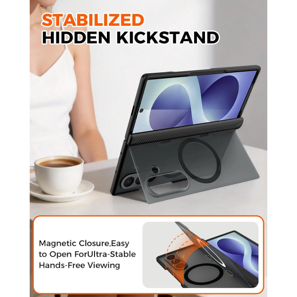 NINKI Galaxy Z Fold 8 Ultra MagSafe Standl� K�l�f-Black