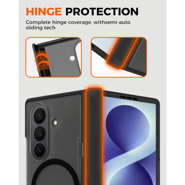 NINKI Galaxy Z Fold 8 Ultra MagSafe Standl� K�l�f-Black