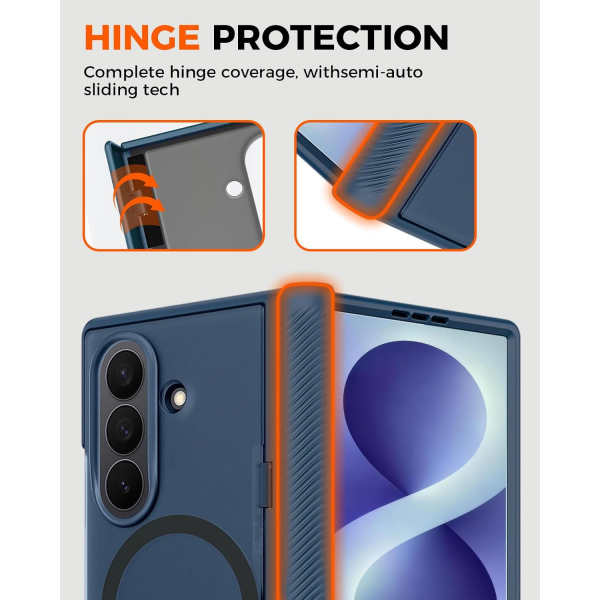 NINKI Galaxy Z Fold 8 Ultra MagSafe Standl� K�l�f-Blue