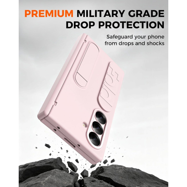 NINKI Galaxy Z Fold 8 Ultra Standl� Koruyuculu K�l�f-Pink