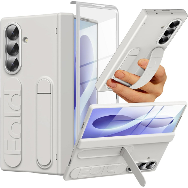 NINKI Galaxy Z Fold 8 Ultra Standl� Koruyuculu K�l�f-White