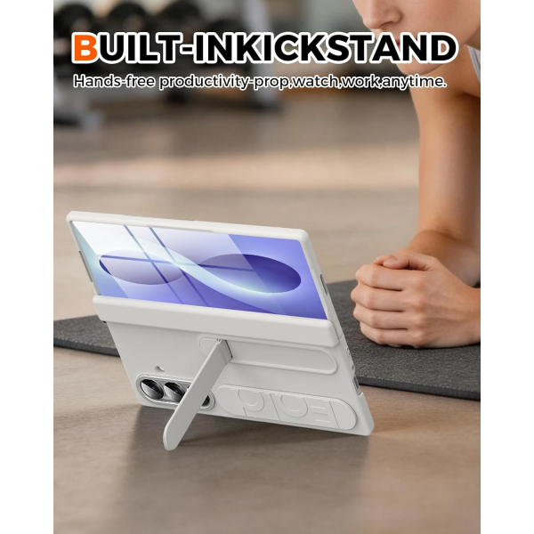 NINKI Galaxy Z Fold 8 Ultra Standl� Koruyuculu K�l�f-White