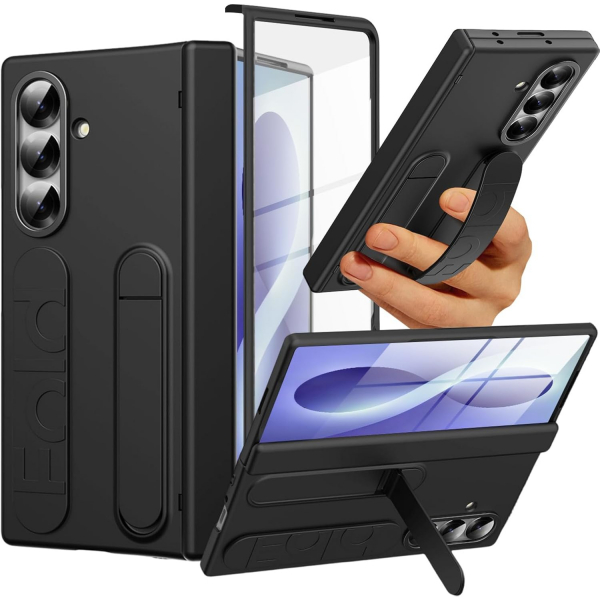 NINKI Galaxy Z Fold 8 Ultra Standl� Koruyuculu K�l�f-Black