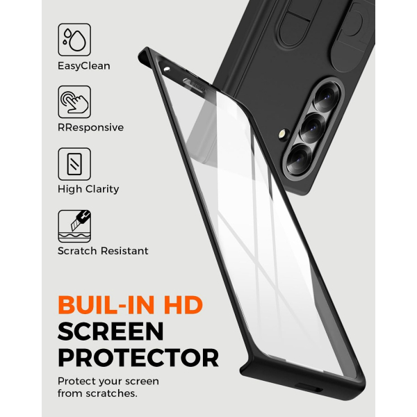 NINKI Galaxy Z Fold 8 Ultra Standl� Koruyuculu K�l�f-Black