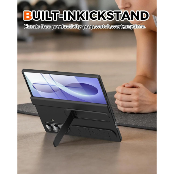 NINKI Galaxy Z Fold 8 Ultra Standl� Koruyuculu K�l�f-Black