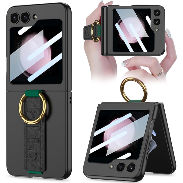 NINKI Samsung Galaxy Z Flip 7 Halkal Klf -Black