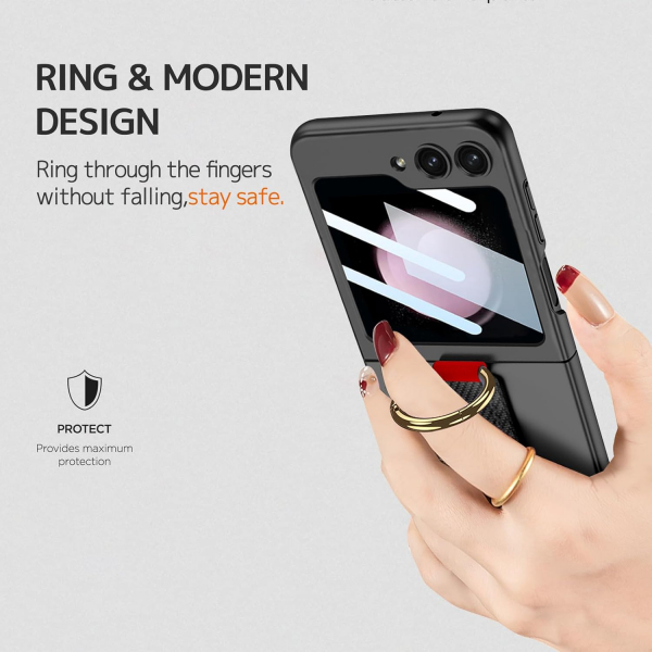 NINKI Samsung Galaxy Z Flip 7 Halkal Klf -Carbon Fiber 