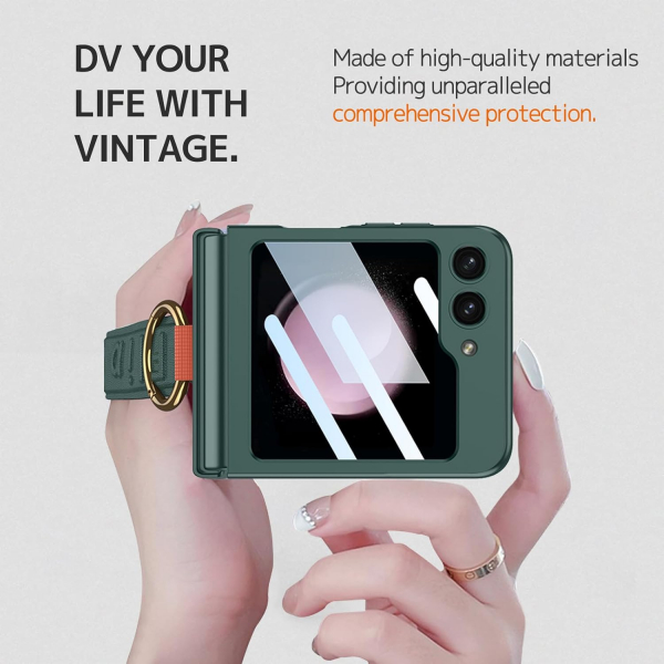 NINKI Samsung Galaxy Z Flip 7 Halkal Klf -Green