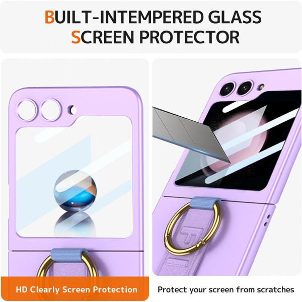 NINKI Samsung Galaxy Z Flip 7 Halkal Klf -Purple