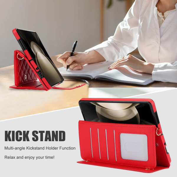 NINKI Kart Tutuculu Galaxy Z Fold 6 Klf-Red