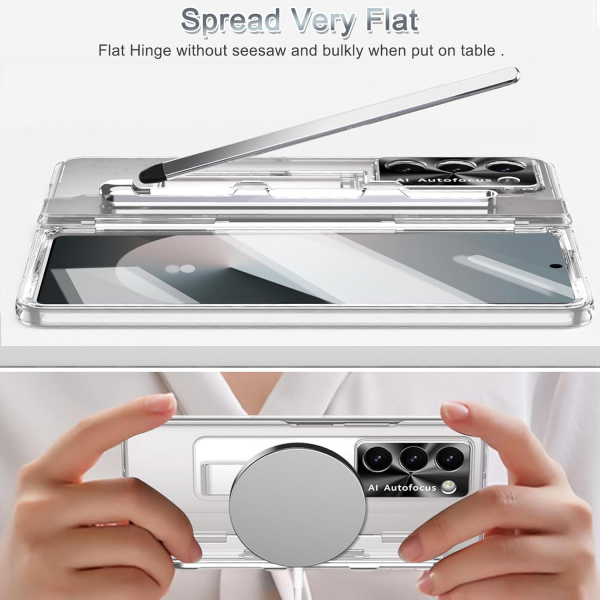 NINKI Samsung Galaxy Z Fold 7 Kickstandl Klf-Clear
