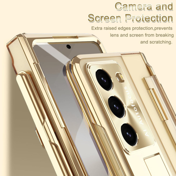 NINKI Samsung Galaxy Z Fold 7 Kickstandl Klf-Champagne Gold