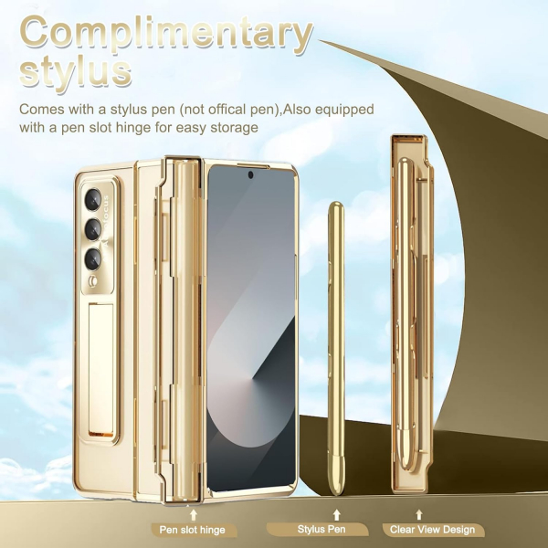 NINKI Samsung Galaxy Z Fold 7 Kickstandl Klf-Champagne Gold
