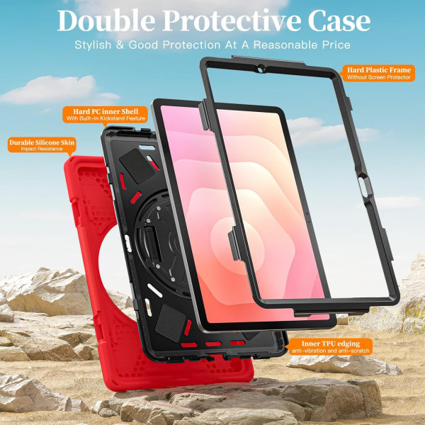 NINKI Samsung Galaxy Tab S11 Silikon Klf-Red