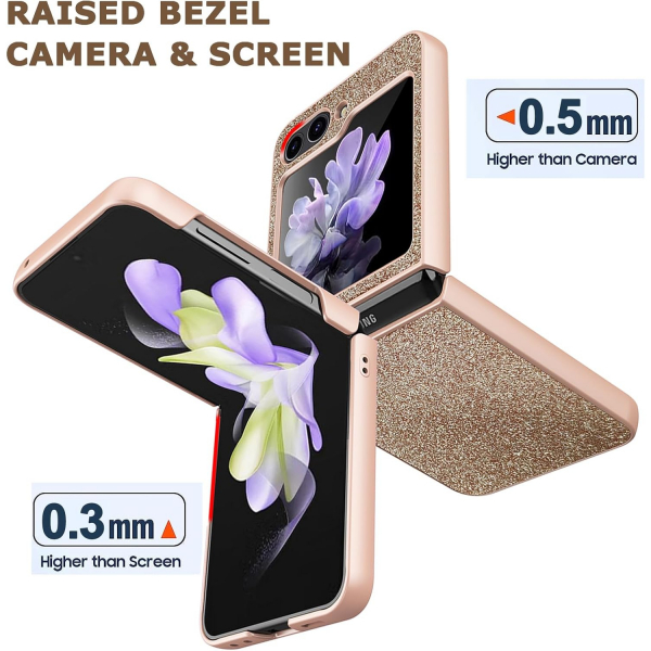 NINKI Samsung Galaxy Z Flip 7 Simli Klf -Gold