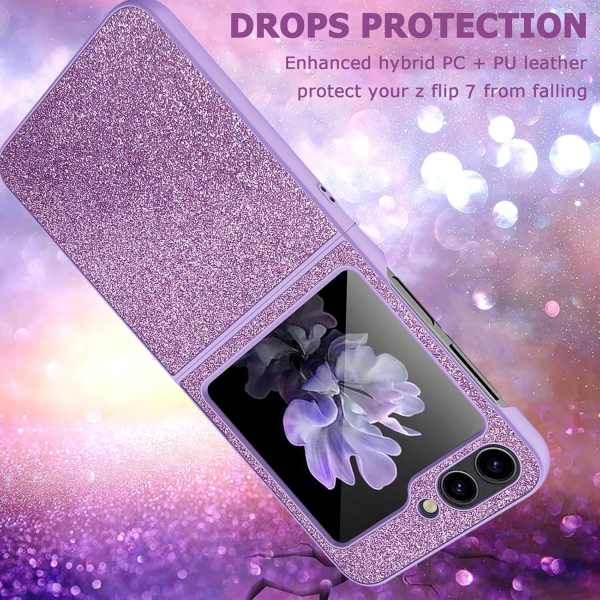 NINKI Samsung Galaxy Z Flip 7 Simli Klf -Purple
