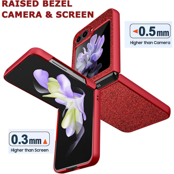 NINKI Samsung Galaxy Z Flip 7 Simli Klf -Red