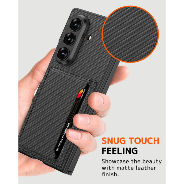 NINKI Samsung Galaxy Z Fold 7 Kickstandl Klf-Carbon Fiber