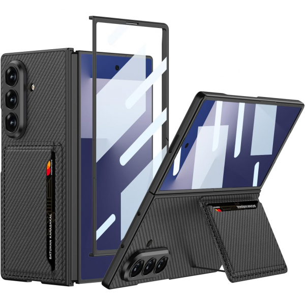 NINKI Samsung Galaxy Z Fold 7 Kickstandl Klf-Carbon Fiber