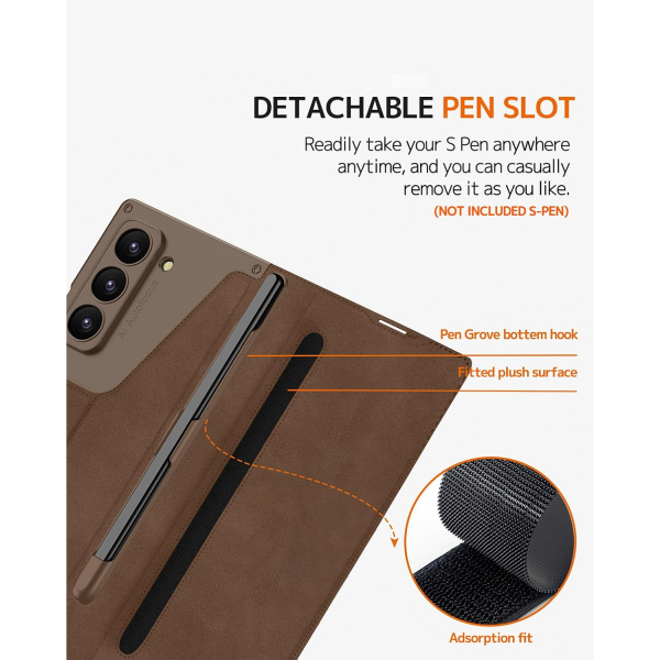 NINKI Samsung Galaxy Z Fold 7 Kart Tutuculu Klf-Brown