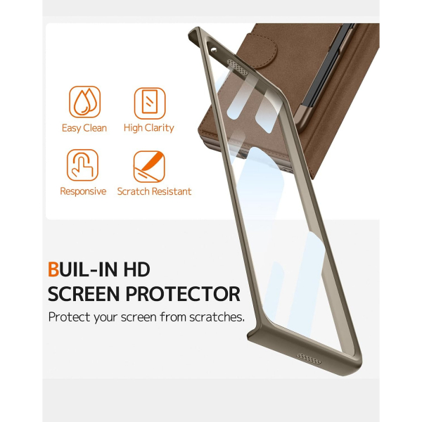 NINKI Samsung Galaxy Z Fold 7 Kart Tutuculu Klf-Brown