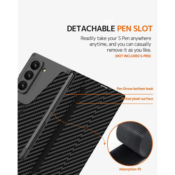 NINKI Samsung Galaxy Z Fold 7 Kart Tutuculu Klf-Carbon Fiber Black 