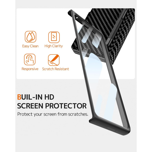 NINKI Samsung Galaxy Z Fold 7 Kart Tutuculu Klf-Carbon Fiber Black 