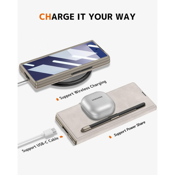 NINKI Samsung Galaxy Z Fold 7 Kart Tutuculu Klf-Titanium Grey