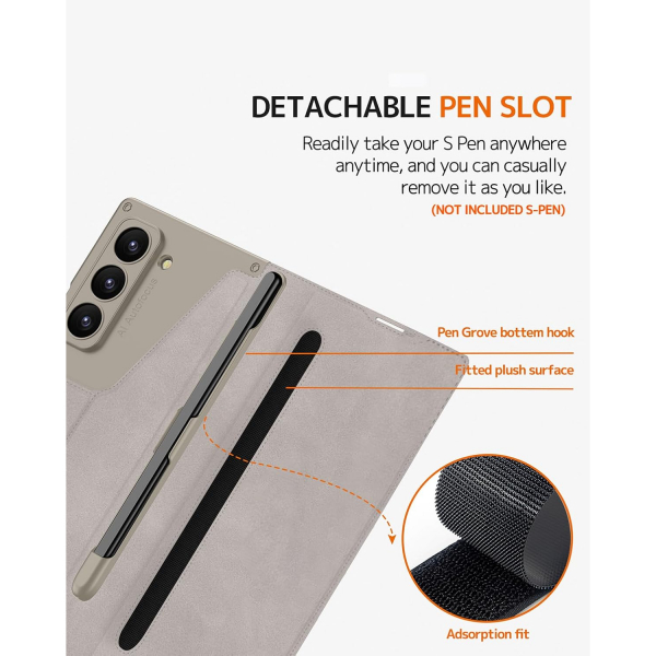 NINKI Samsung Galaxy Z Fold 7 Kart Tutuculu Klf-Titanium Grey