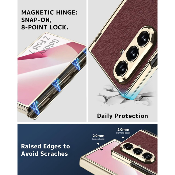 NINKI Samsung Galaxy Z Fold 7 Klf-Wine Red