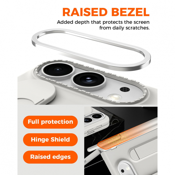 NINKI iPhone Duo Standl� Ekran Koruyuculu K�l�f-White