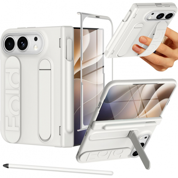 NINKI iPhone Duo Standl� Ekran Koruyuculu K�l�f-White