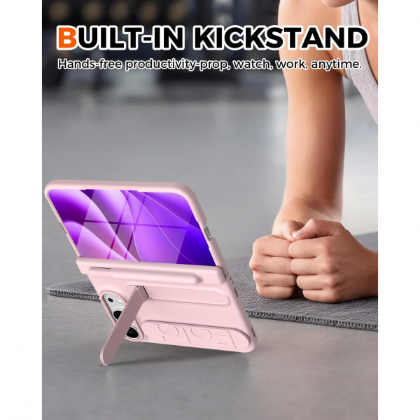 NINKI iPhone Duo Standl� Ekran Koruyuculu K�l�f-Pink