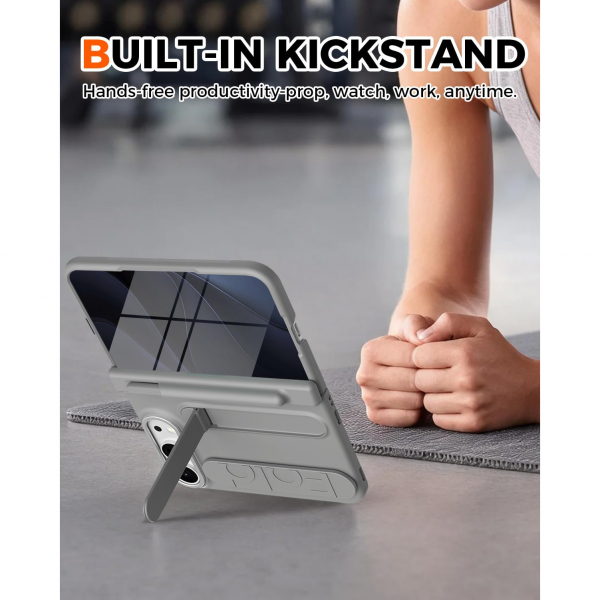 NINKI iPhone Duo Standl� Ekran Koruyuculu K�l�f-Gray