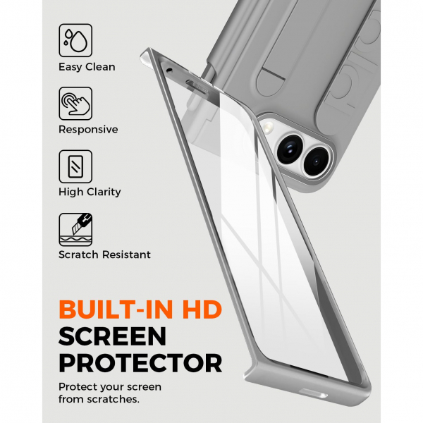 NINKI iPhone Duo Standl� Ekran Koruyuculu K�l�f-Gray