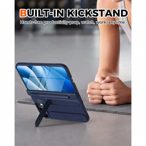 NINKI iPhone Duo Standl� Ekran Koruyuculu K�l�f-Blue