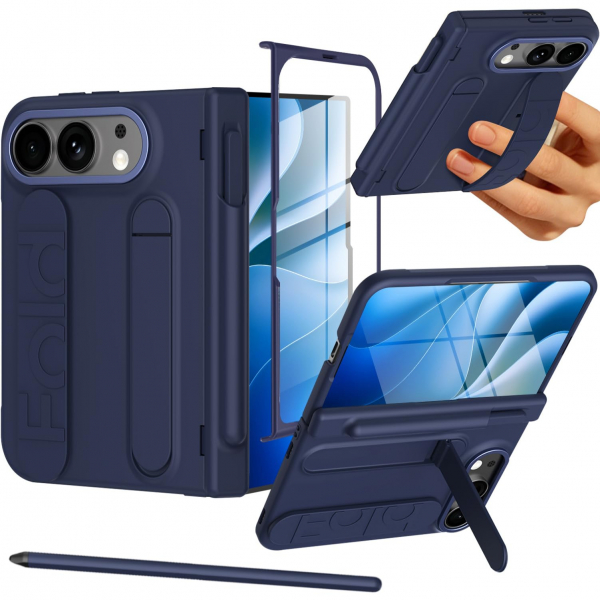 NINKI iPhone Duo Standl� Ekran Koruyuculu K�l�f-Blue