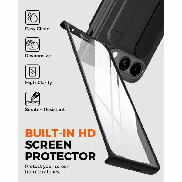 NINKI iPhone Duo Standl� Ekran Koruyuculu K�l�f-Black